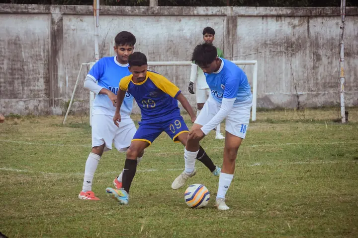 Students on the sports ground at Mount Litera Zee School, Islampur